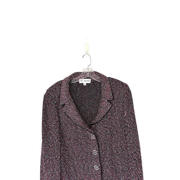 St. John Collection Plus Pink Black Boucle Tweed Twee Work Career Blazer 16 - Picture 3 of 12